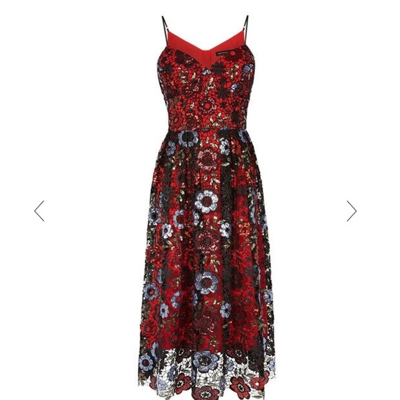 karen millen red sequin dress